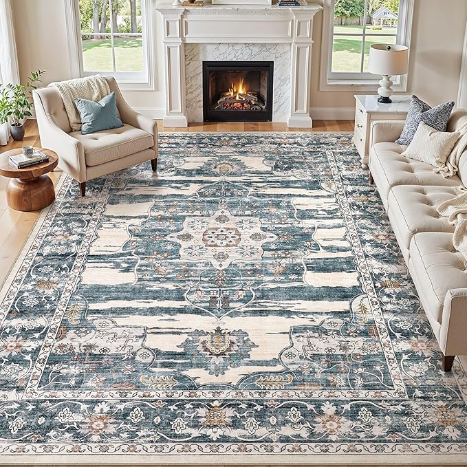 Washable 6x9 Area Rug for Living Room by JessibouAreaRug