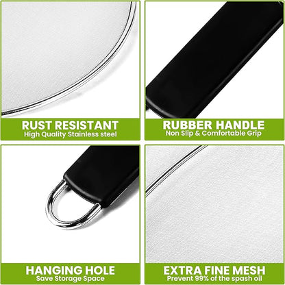 13" Grease Splatter Screen for Cooking | Stainless Steel Oil Splatter Guard and - Image 6