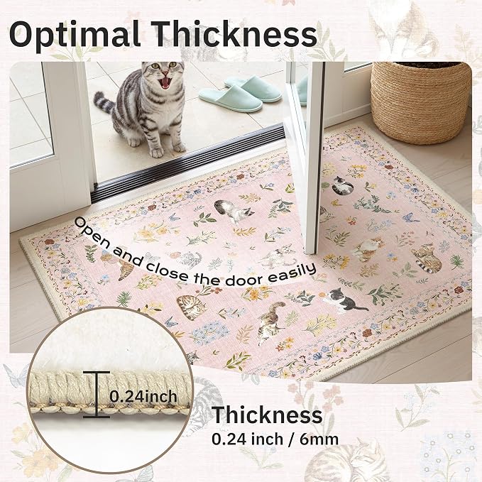 Soalmost Cat 9x12 Pink Area Rugs - Image 9