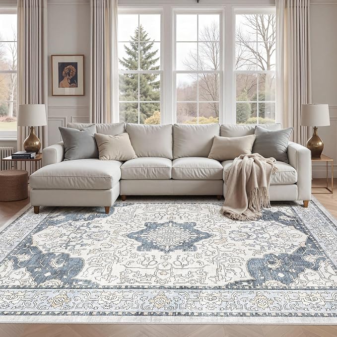 cotiled 6x9 Area Rug Machine Washable Vintage Carpet by COTILED