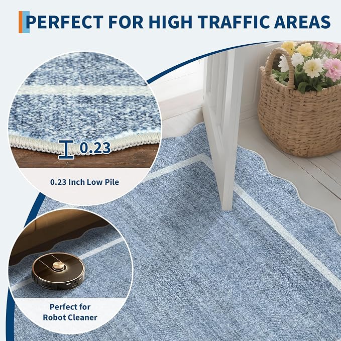 GarveeHome Scalloped Large Living Room Area Rug 6x9 - Image 8