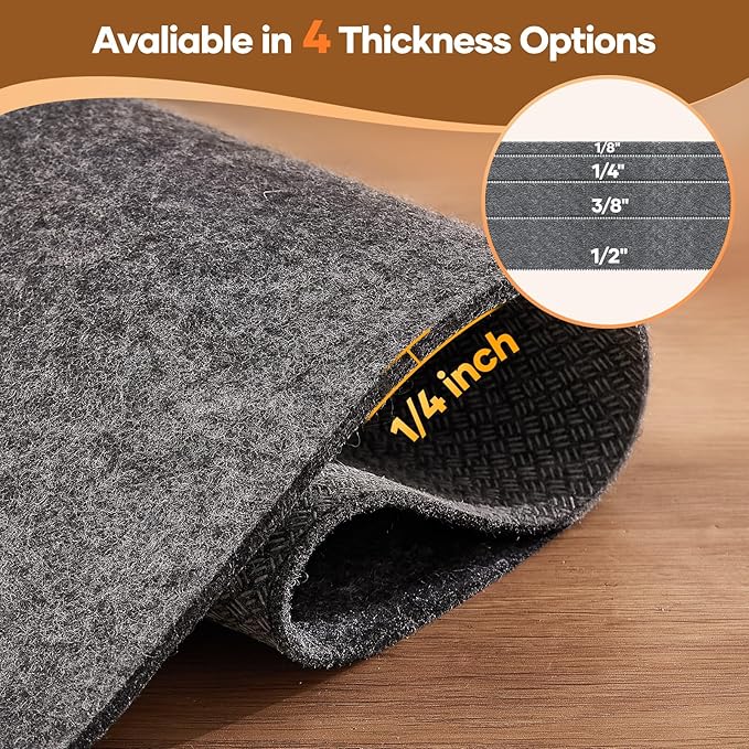 Veken Non Slip Cushioned Rug Pad Gripper 3x8 Ft, Felt and Silicone Backing - Image 4