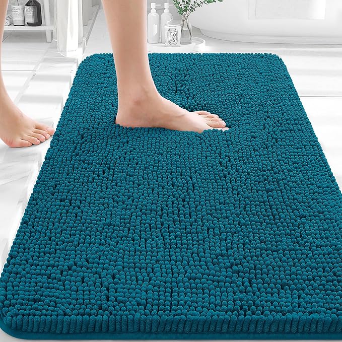 OLANLY Bathroom Rugs 36x24, Extra Soft Absorbent Chenille Bath Rugs, Rubber by OLANLY