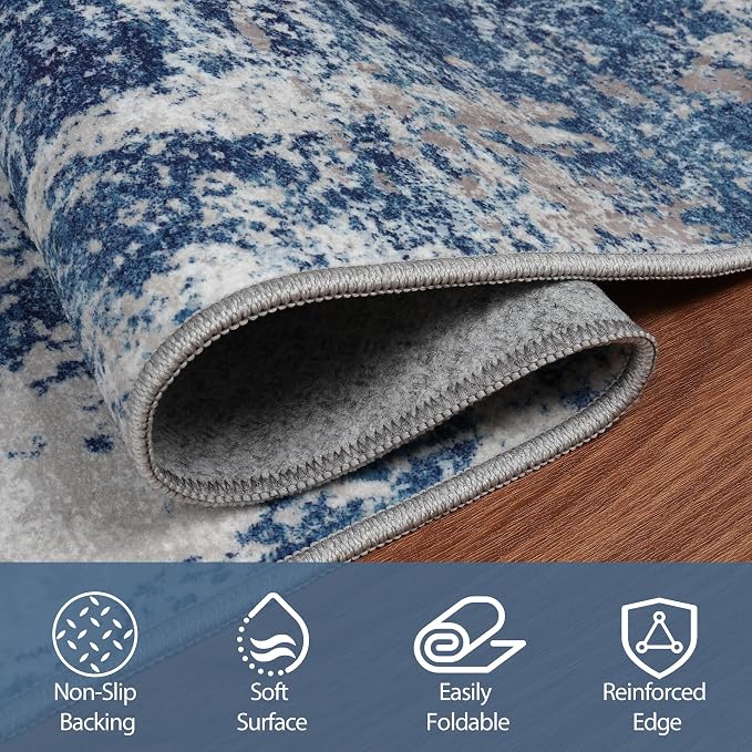 6x9 Area Rugs for Living Room Rug Washable: Abstract Rug for Dining Room - Image 4
