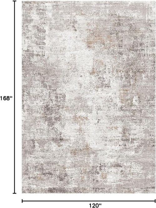 10x14 Area Rug Living Room – Washable Large Neutral Modern Abstract Soft Low - Image 2