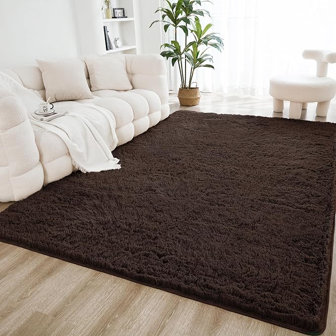 Litanika 9x12 Shag Area Rug for Living Room Bedroom, Non-Shedding Modern Indoor by Litanika