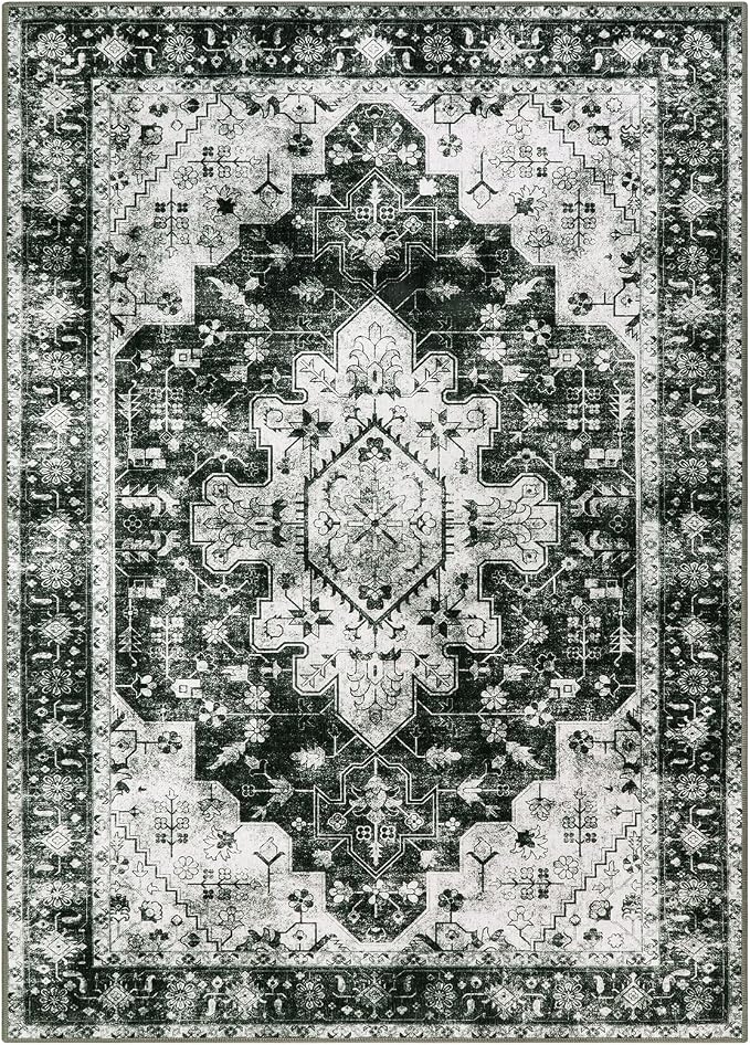Moynesa Ultra-Thin Washable Vintage Area Rug - Image 5