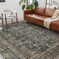 CHAMPLANT Washable Area Rug 9'x12' Retro Boho Design Non-Shedding Easy Care by CHAMPLANT