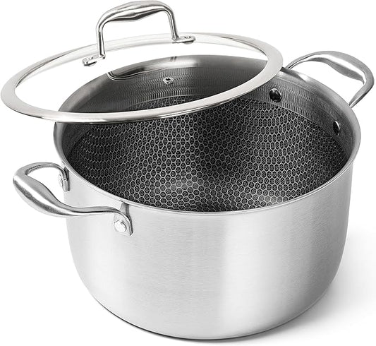 MICHELANGELO Tri-ply Stainless Steel Stock Pot, 8-Quart Stockpot by Michelangelo