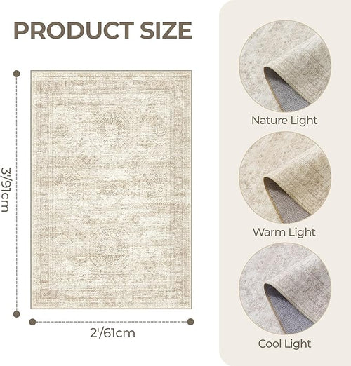 2x3 Washable Rug Runner for Bathroom, Soft Entryway Rug for Laundry Room - Image 2