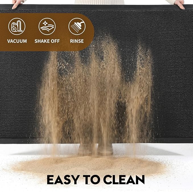 Front Door Mat, Heavy Duty Non-Slip Rubber Dirt Trapper, Quick-Dry Low-Profile - Image 5