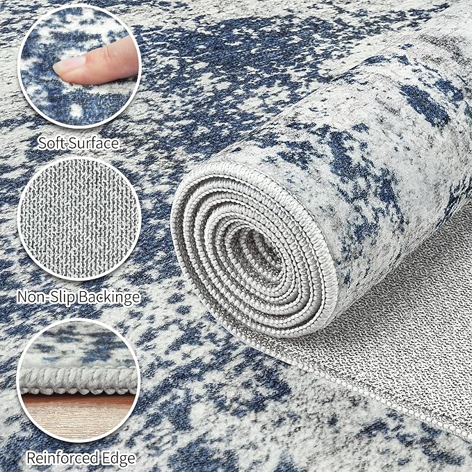 Area Rug Living Room Rugs: 8x10 Large Soft Indoor Carpet Modern Abstract Decor - Image 9