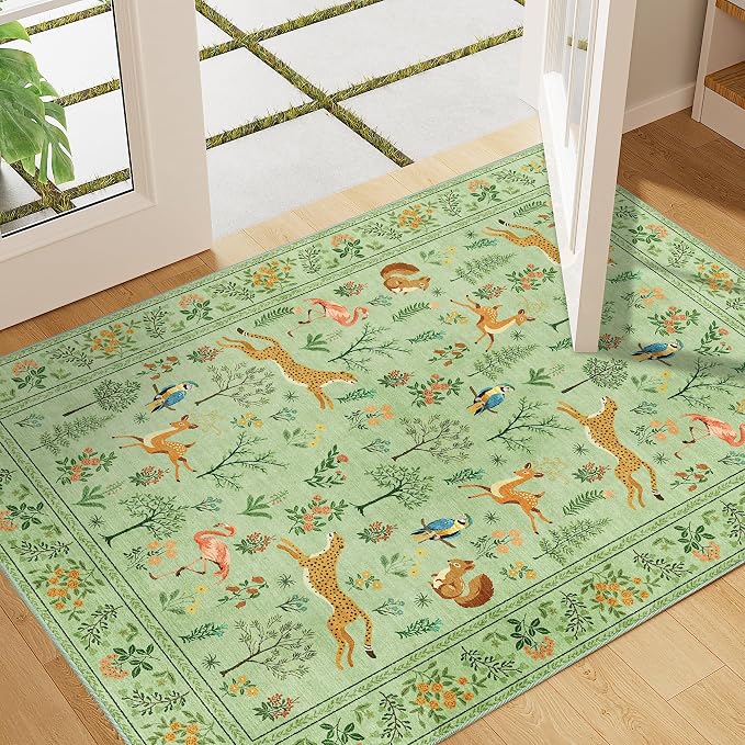 DUKINO 2x3 Rug, Washable Animal Rugs by DUKINO