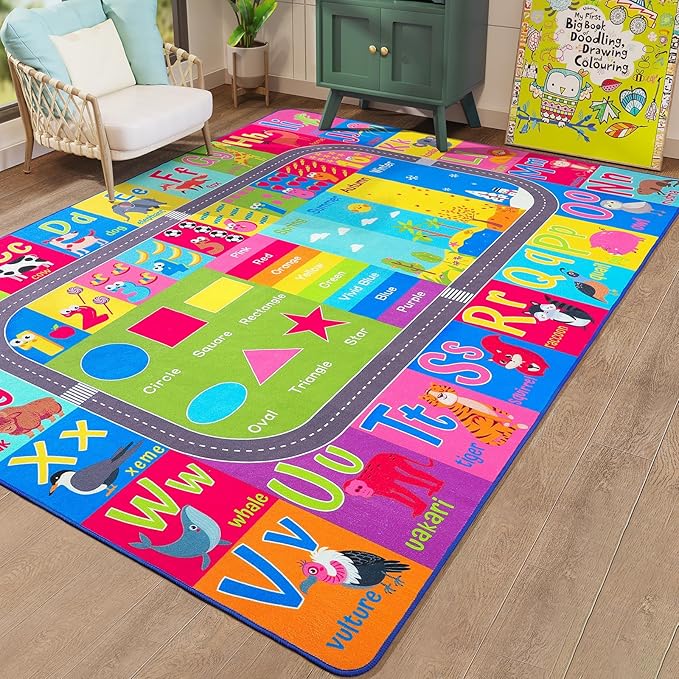HOMORE Kids Educational Rug, 5x7 Kids Collection Area Rug - Image 6