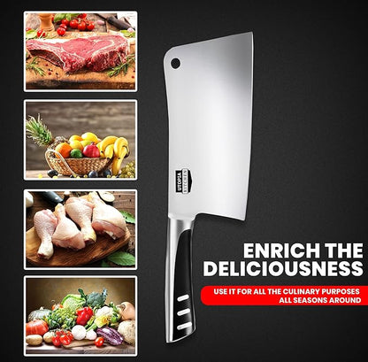 Utopia Kitchen 7 inch Cleaver Knife Stainless Steel Chef Butcher Knives - Image 3