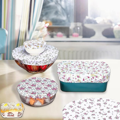 10Pcs Reusable Bowl Covers In 5 Size, Stretch Cloth Fabric Dish Cover Kitchen - Image 7