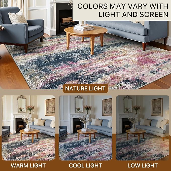 BEIMO Area Rugs 8x10 for Living Room Bedroom, Modern Abstract Machine Washable - Image 6