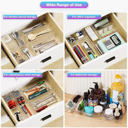 47 PCS Clear Plastic Drawer Organizer Set - Image 7