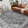 CHAMPLANT Washable Area Rug 8'x10' Retro Boho Design Non-Shedding Non-Slip Easy by CHAMPLANT