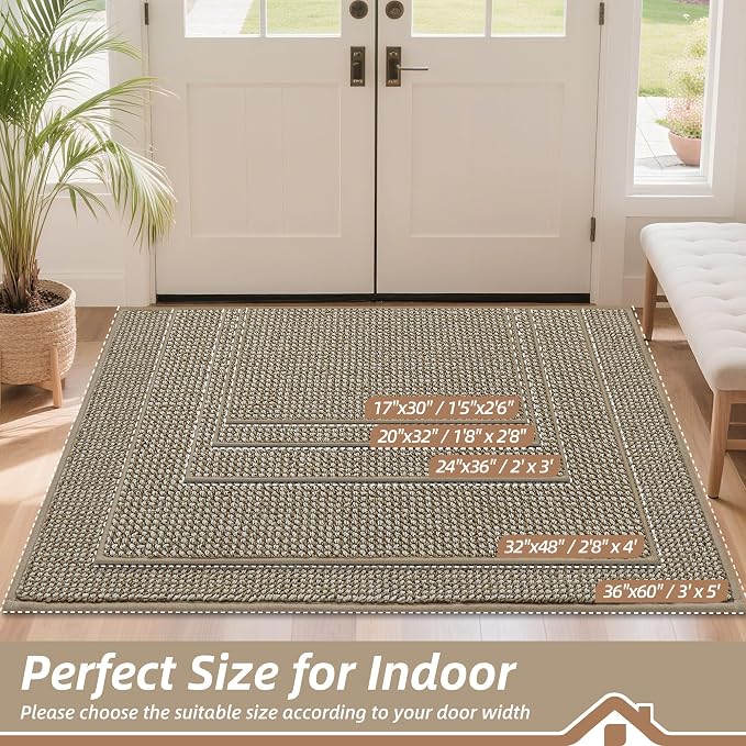BEQHAUSE Dirt Trapper Door Mat 36" x 60", Non-Slip Washable Doormats Entrance - Image 2
