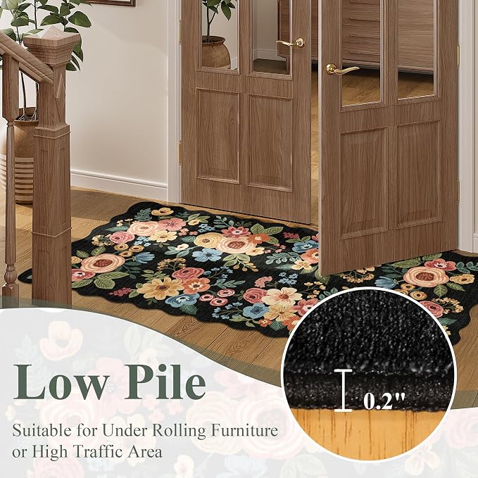 DUKINO 3x10 Washable Runner Rug, Non Slip Floral Ultra Soft Runner - Image 8