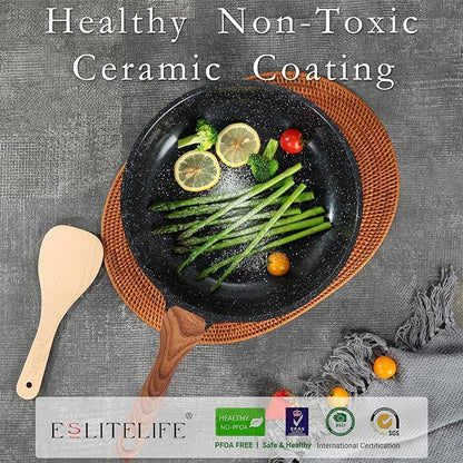 ESLITE LIFE Nonstick Ceramic Frying Pans Skillets Set - Image 3
