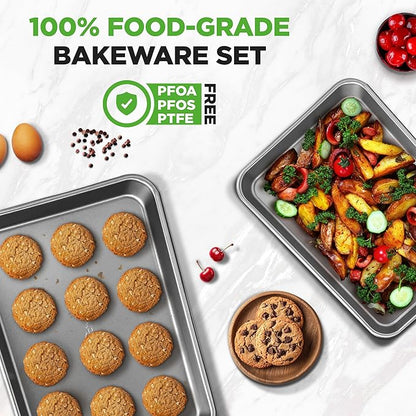 NutriChef 2-Piece Large & Medium Cookie Sheets - Image 5
