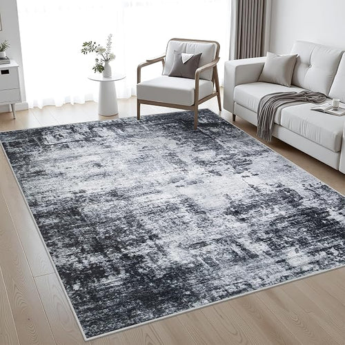 10x12 Area Rug Living Room Rug: Washable Modern Abstract Soft Thin Rug Indoor - Image 2
