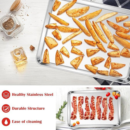 E-far Cookie Sheets Set of 4, 18”x13” Stainless Steel Baking Sheet Pans - Image 6