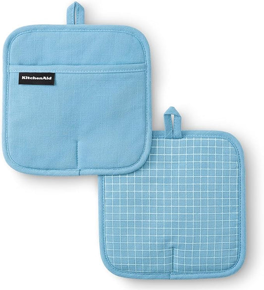 KITCHENAID Gourmet Series Gridlines Pot Holders 2-Pack Set, Heat Resistant up by KitchenAid