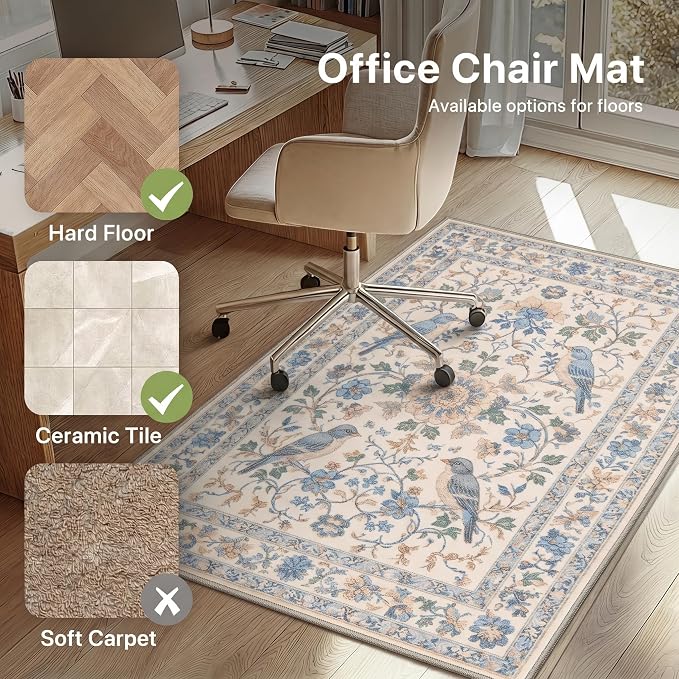 36"x48" Office Chair Mat for Hardwood Tile Floor, Under Desk Carpet Protector - Image 3