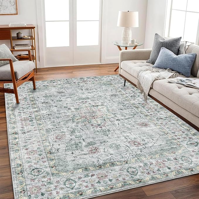 CHAMPLANT Washable Area Rug 4'x6' Traditional Floor Cover Foldable Thin Rugs - Image 2