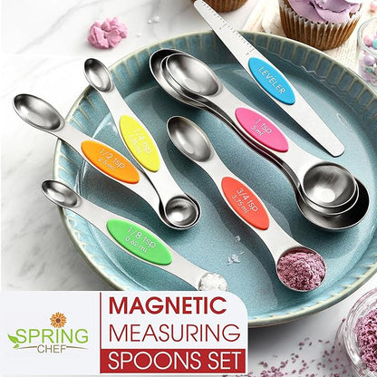 Spring Chef Stainless Steel Magnetic Measuring Spoons Set of 8 - Image 7
