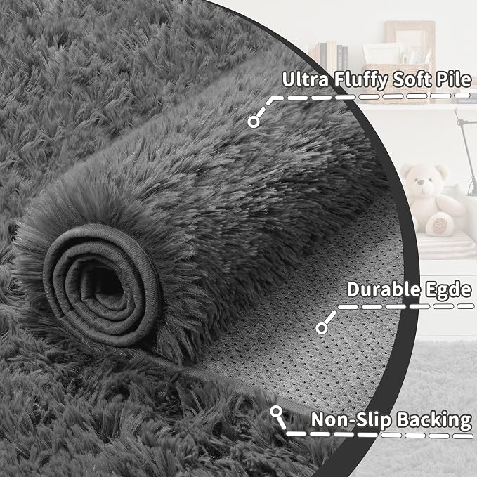 6x9 Area Rug for Living Room: Ultra Soft Fluffy Rug Modern Large Thicked Shag - Image 7