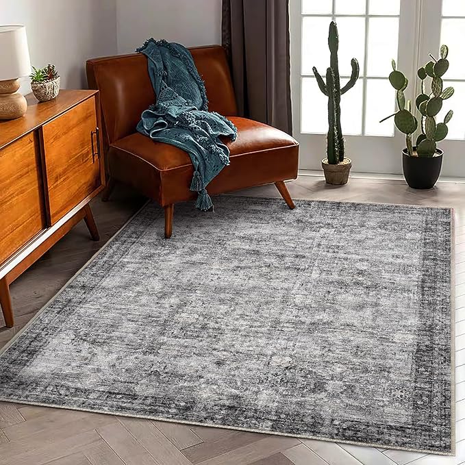 CHAMPLANT Area Rug 5'x7' Washable Rug Traditional Floor Cover Thin Retro - Image 2