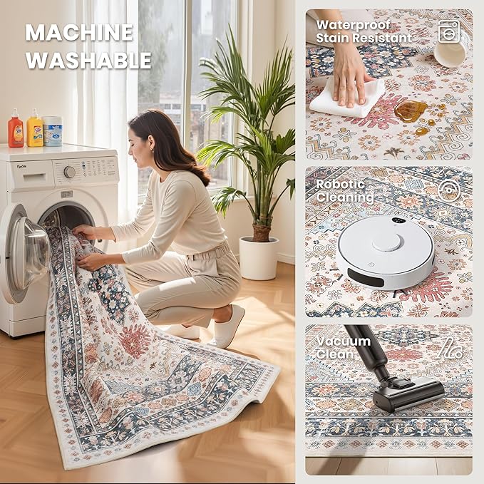 zesthome 10x14 Area Rugs for Living Room, Non-Slip Backing Washable Rugs - Image 5