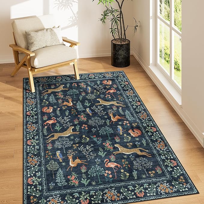 DUKINO 4x6 Rug, Washable Animal Area Rug by DUKINO