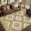 Area Rug 6x9 Rug Machine Washable Non-Slip Low Pile Print Pattern Western Rug by BESTSWEETIE