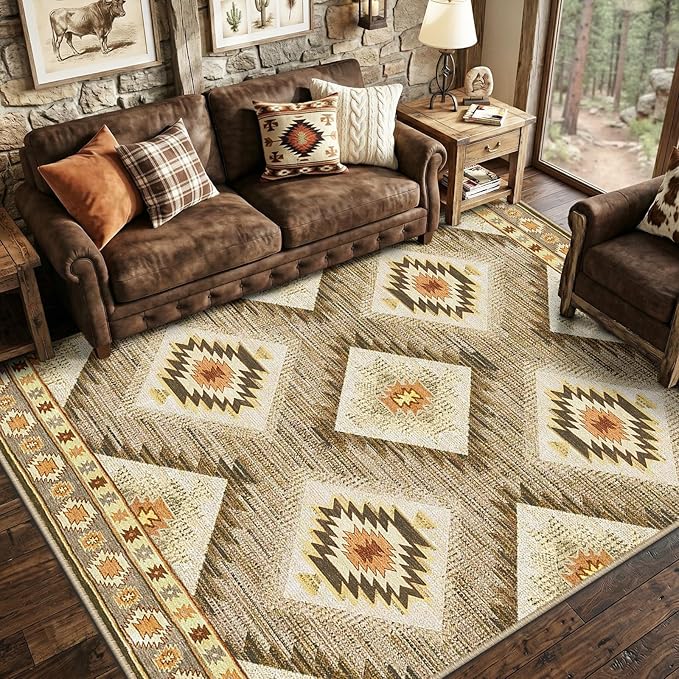 BESTSWEETIE Area Rug 5x8 Rug Machine Washable Non-Slip Low Pile Print Pattern - Image 6