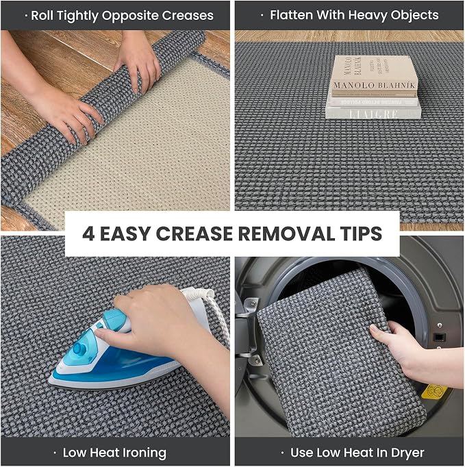 IOHOUZE Washable Area Rug 3x5 Non Slip Rubber Backed Woven Rugs - Image 2