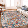CHAMPLANT 6'x9' Washable Vintage Area Rug Boho Chic Medallion Distressed Design by CHAMPLANT