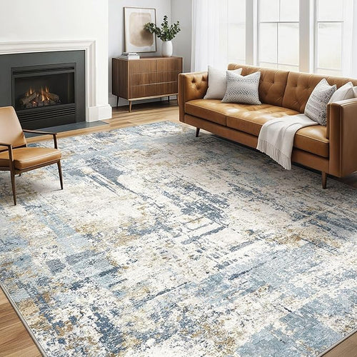 6x9 Area Rugs Washable Rug: Large Abstract Modern Soft Stain Resistant Indoor by LOONGRUG