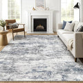 7x9 Area Rug Living Room: Washable Large Abstract Neutral Modern Soft Rugs by LOONGRUG