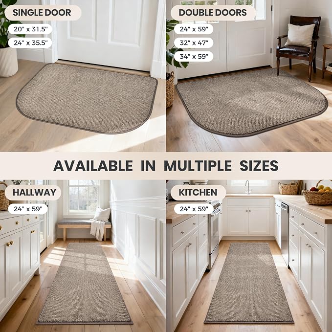 PURRUGS Dirt Trapping Door Mat Half Round 32" x 47", Non-Slip Machine Washable - Image 9