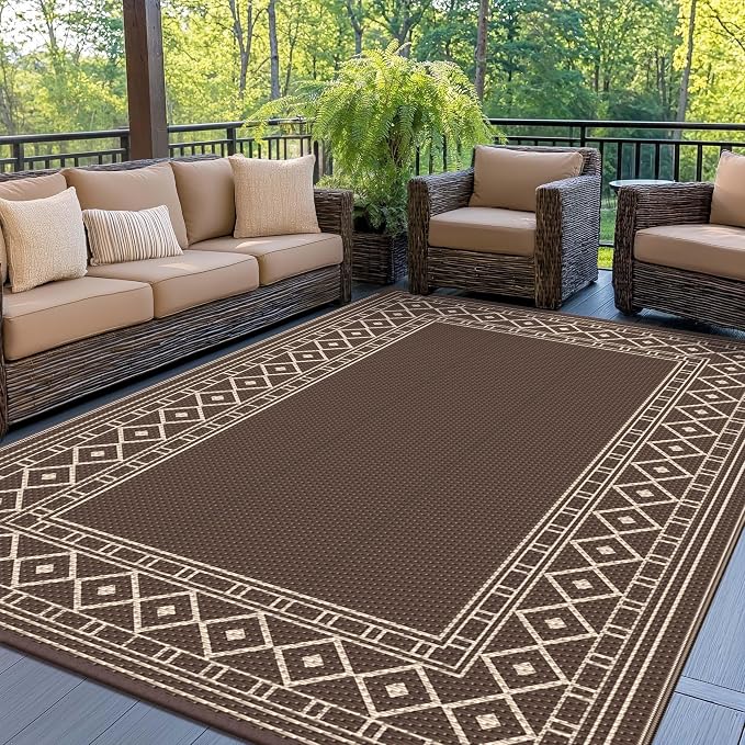 GENIMO Outdoor Rug Waterproof for Patio Decor, Camping Mat for Outdoor by GENIMO