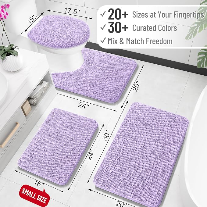 OLANLY Large Bathroom Rugs 47x32, Extra Soft Absorbent Chenille Bath Rugs - Image 2