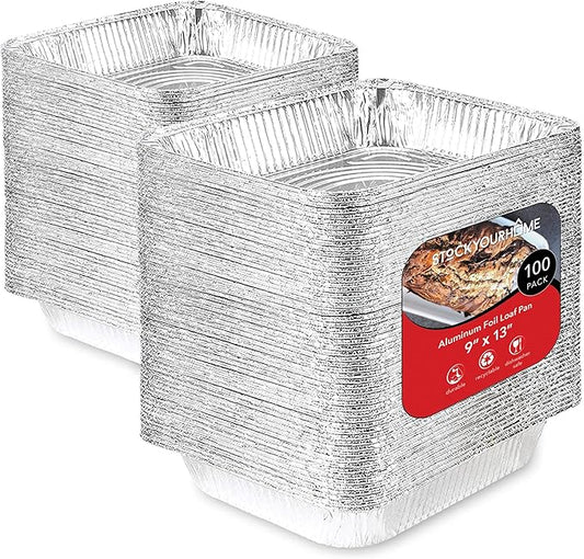 Stock Your Home Aluminum Pans 9x13 Disposable Foil Baking Pans by StockYourHome