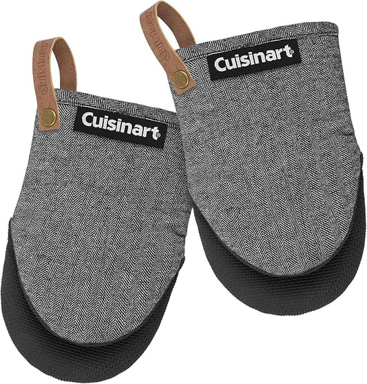 Cuisinart Heritage Mini Oven Mitts – 5.5” x 7” Heat-Resistant Kitchen Mitts by BestBrands