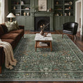 GENIMO 8x10 Washable Area Rug, Non-Slip Vintage Boho Floral Carpet, Large Area by GENIMO