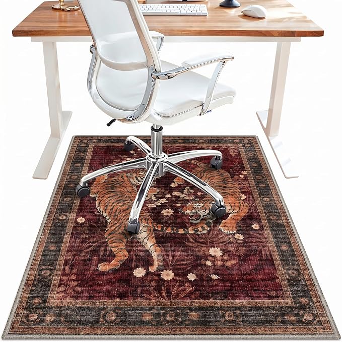 48"x60" Office Chair Mat for Hardwood Tile Floor, Under Desk Carpet Protector by BESBLEE